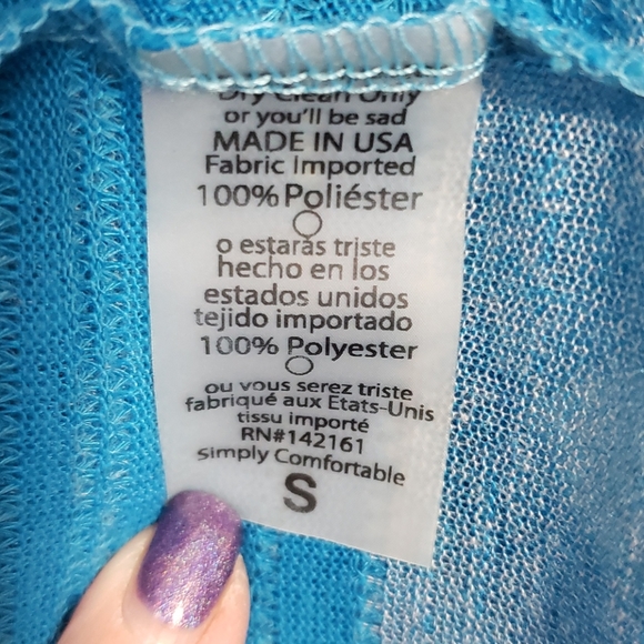 LuLaRoe Lindsay Kimono Blue Striped Size Small - Picture 5 of 8